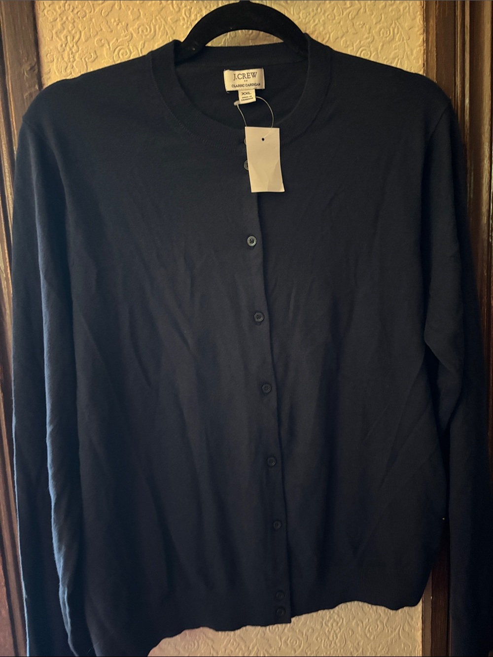 J.Crew Navy lite weight spring cardigan crew neck button up sweater NWT $79. XXL - Picture 2 of 6